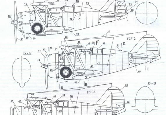 Grumman F3-F aircraft drawings (figures)